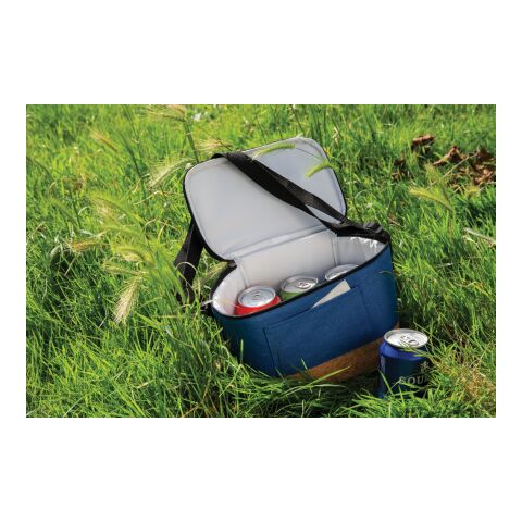 Two tone cooler bag with cork detail blue | No Branding | not available | not available