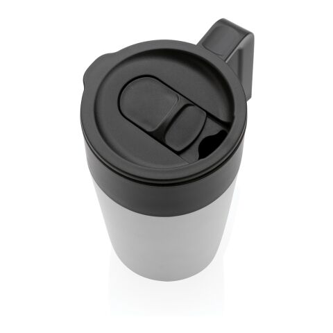 GRS Recycled PP and stainless steel mug with handle White | No Branding | not available | not available