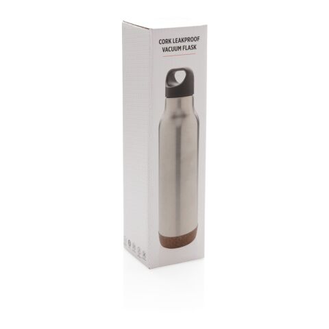 Cork leakproof vacuum flask silver | No Branding | not available | not available