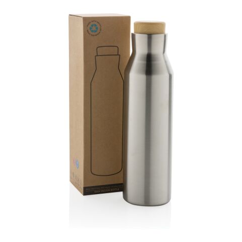 Gaia RCS certified recycled stainless steel vacuum bottle silver | No Branding | not available | not available