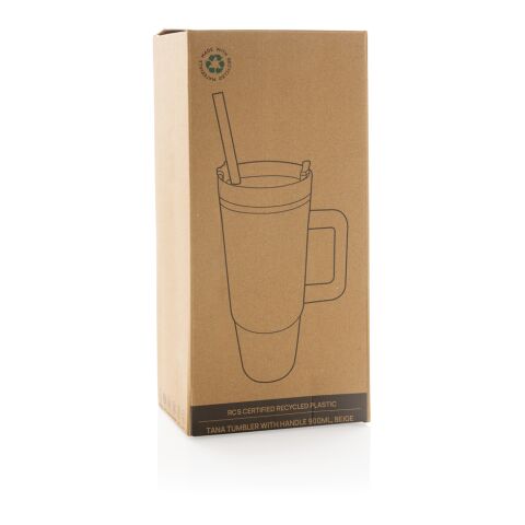 Tana RCS recyled plastic tumbler with handle 900ml off white