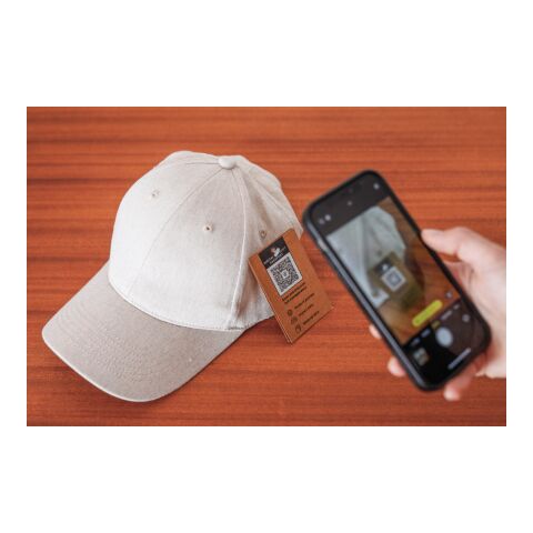 Milo AWARE™ recycled heather 6 panel cap 200gr white | No Branding | not available | not available | not available