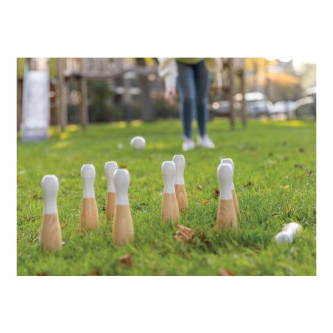 Wooden skittles set brown | No Branding | not available | not available