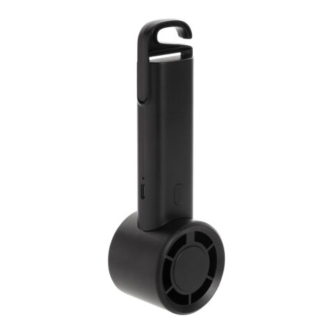 Twist RCS recycled plastic re-chargeable portable fan black | No Branding | not available | not available