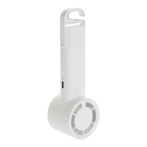 Twist RCS recycled plastic re-chargeable portable fan White | No Branding | not available | not available