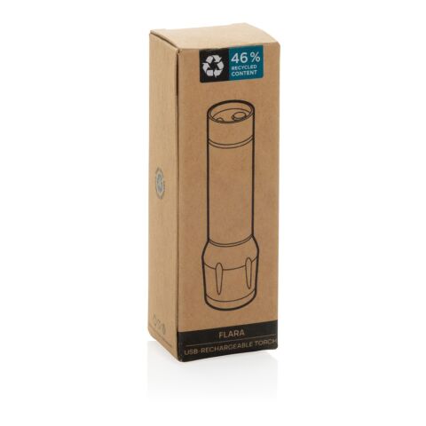 Flara RSC recycled plastic USB-rechargeable torch black | No Branding | not available | not available