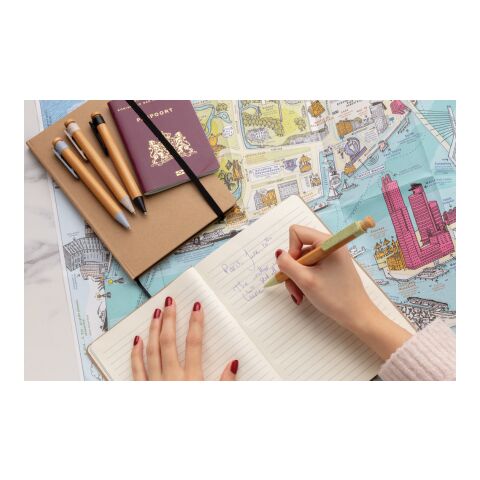 Bamboo pen with wheatstraw clip black | No Branding | not available | not available