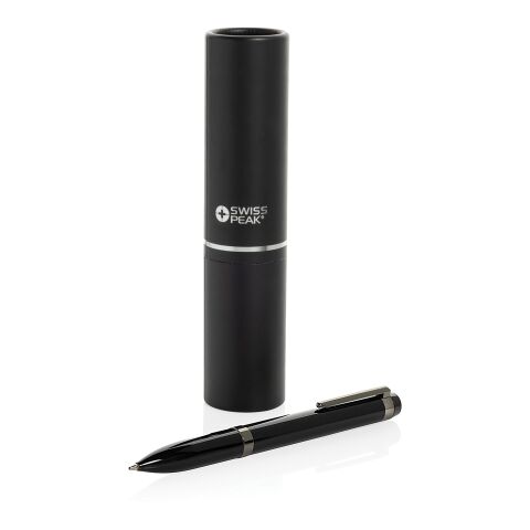Swiss peak OSLO recycled stainless steel deluxe pen black