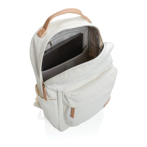 Impact AWARE™ 16 oz. recycled canvas backpack white