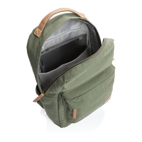 Impact AWARE™ 16 oz. recycled canvas backpack green | No Branding | not available | not available | not available