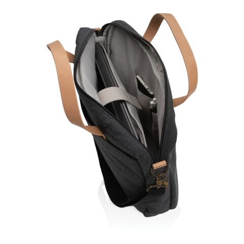 Impact AWARE™ 16 oz. recycled canvas laptop bag black | No Branding | not available | not available | not available