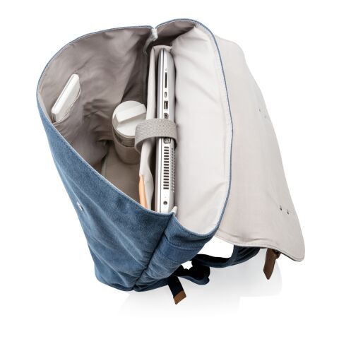 Canvas laptop backpack PVC free blue | No Branding | not available | not available | not available