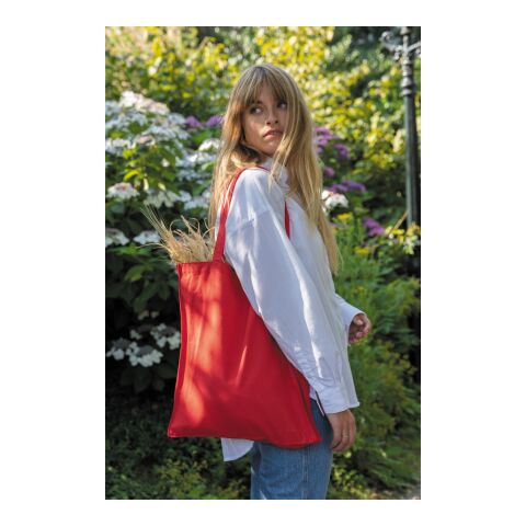 Impact AWARE™ Recycled cotton tote w/bottom 145g red | No Branding | not available | not available | not available