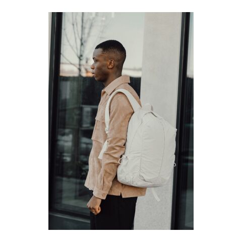 KENTO URBAN RCS recycled nylon 15.6 inch Backpack with front beige | No Branding | not available | not available