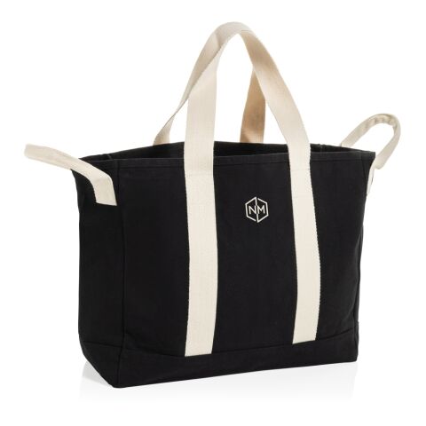 BEAU AWARE™ Beach bag 400gsm recycled canvas, with side hand black