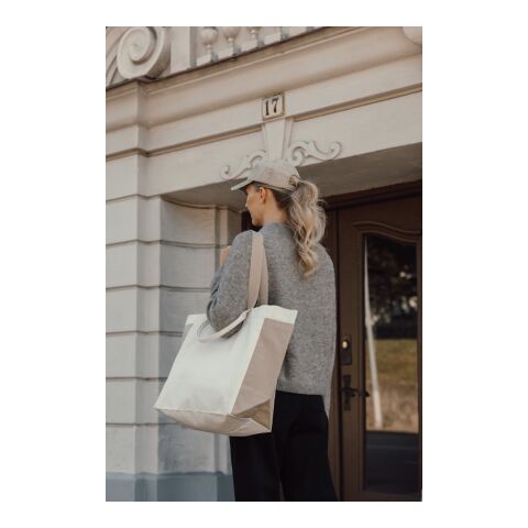 BEAU AWARE™ 400gsm recycled canvas all-round shopper white
