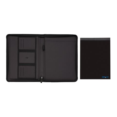 Impact AWARE™ RPET A4 portfolio with zipper black | No Branding | not available | not available