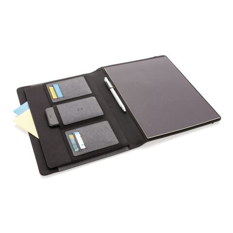 Recycled leather A4 portfolio grey | No Branding | not available | not available