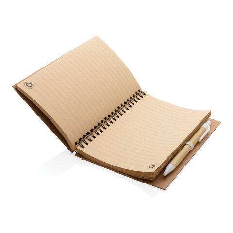 Cork spiral notebook with pen White | No Branding | not available | not available