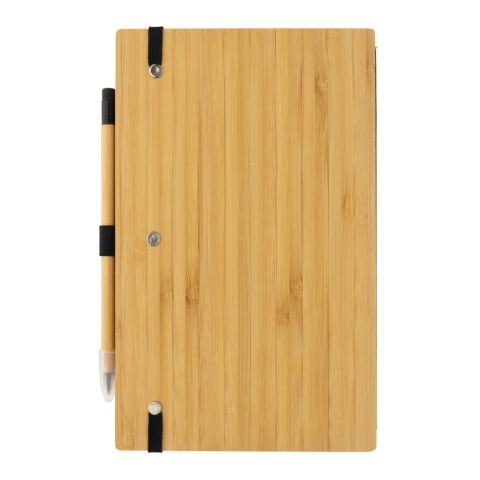 FSC® bamboo notebook and infinity pencil set brown | No Branding | not available | not available