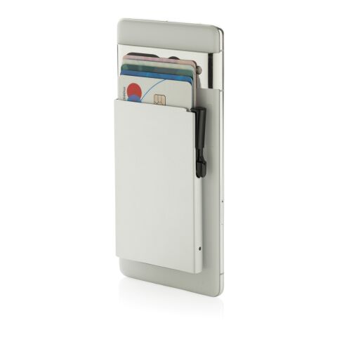Standard aluminium RFID magnetic phone cardholder silver | No Branding | not available | not available