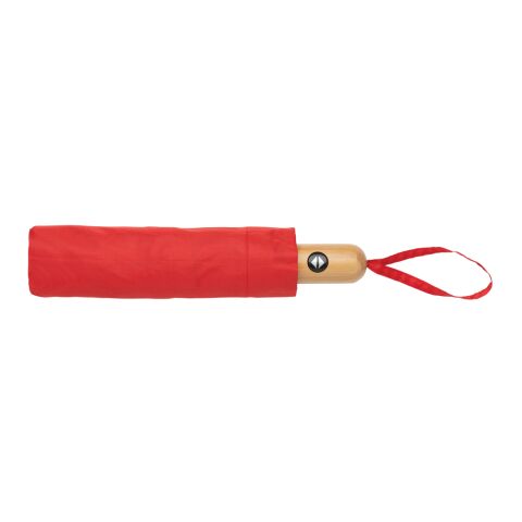 "21"" Impact AWARE™ RPET 190T bamboo auto open/close umbrell red | No Branding | not available | not available