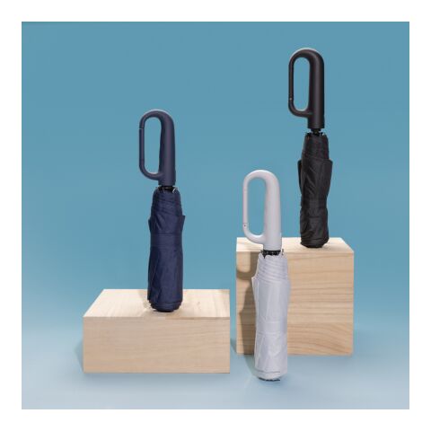 Yara 21&quot; AWARE™ RPET solid colour umbrella with carabiner black | No Branding | not available | not available