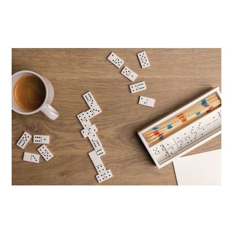 FSC® Deluxe mikado/domino in wooden box White | No Branding | not available | not available