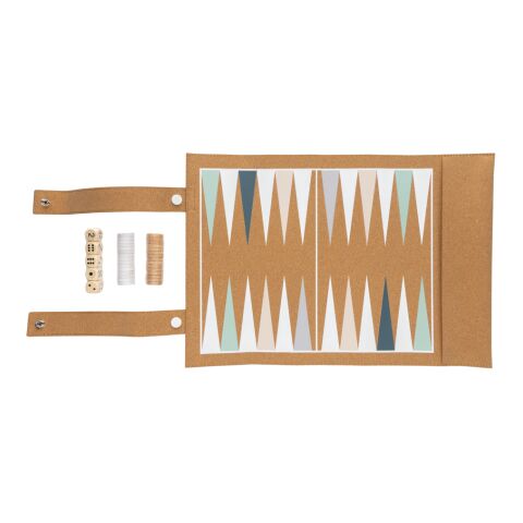 Britton cork foldable backgammon and checkers game set brown | No Branding | not available | not available