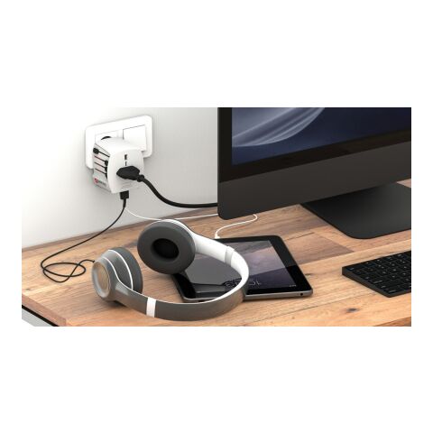 SKROSS World Travel Adapter MUV 2-pole with USB A and C white | No Branding | not available | not available