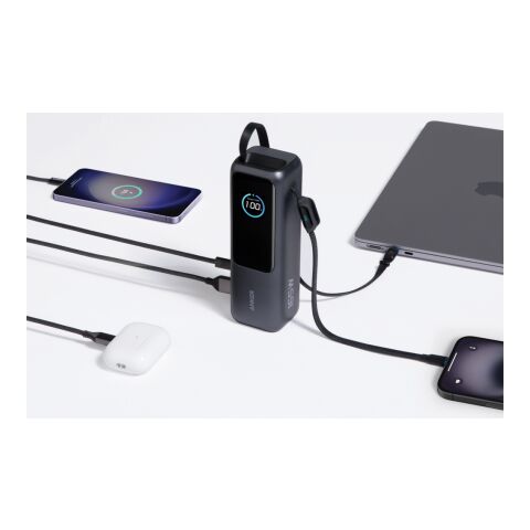 Anker Power Bank 25.000 mah 165W, Built-in retractable cable grey-black | No Branding | not available | not available