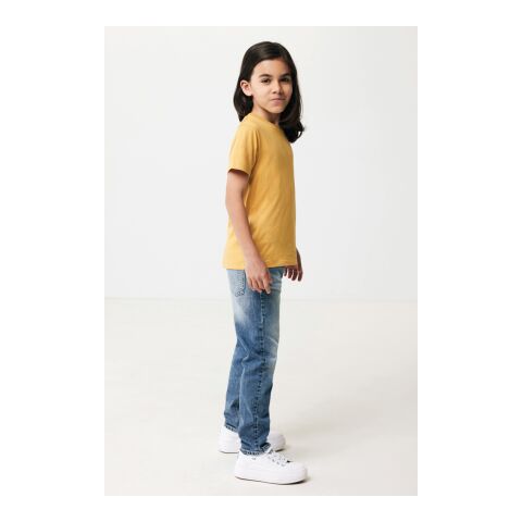 Iqoniq Koli kids recycled cotton t-shirt ochre yellow | 5-6 | No Branding | not available | not available | not available
