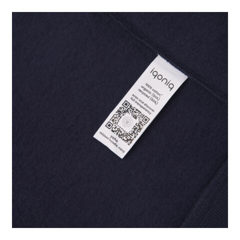 Iqoniq Yoho recycled cotton relaxed hoodie navy | S | No Branding | not available | not available | not available