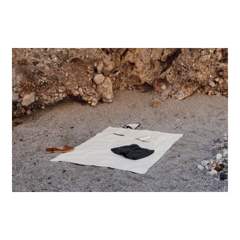 VINGA Volonne AWARE™ recycled canvas picnic blanket off white-black | No Branding | not available | not available | not available