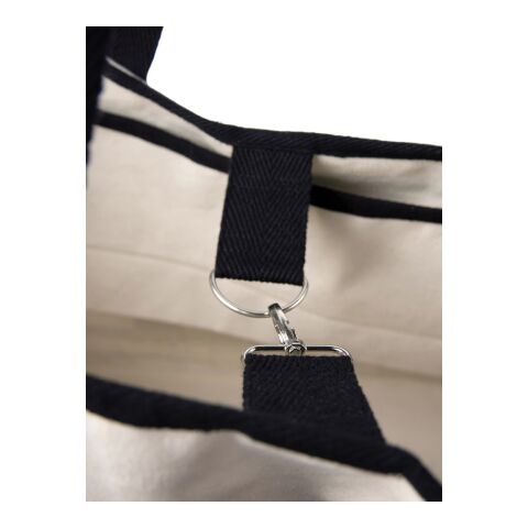 VINGA Volonne AWARE™ recycled canvas beach bag off white-black | No Branding | not available | not available | not available