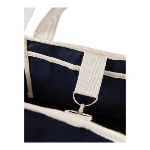 VINGA Volonne AWARE™ recycled canvas beach bag blue-off white | No Branding | not available | not available | not available