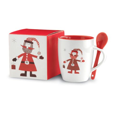 Christmas Coffee Mug with spoon 250ml Colourful | No Branding | not available | not available | not available