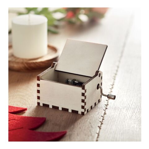 Wooden Christmas music box wood | No Branding | not available | not available