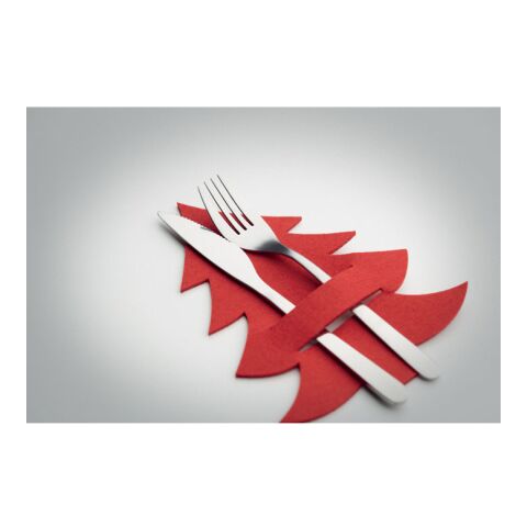 RPET felt cutlery holder set red | No Branding | not available | not available | not available