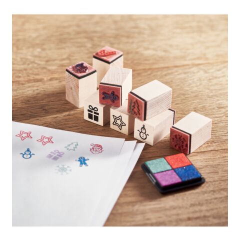 8 wooden Christmas stamps set beige | No Branding | not available | not available | not available