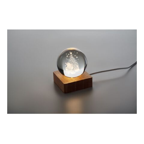 Christmas LED crystal ball wood | No Branding | not available | not available