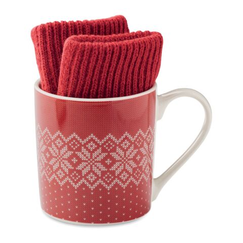 Winter gift mug and gloves set red | No Branding | not available | not available | not available