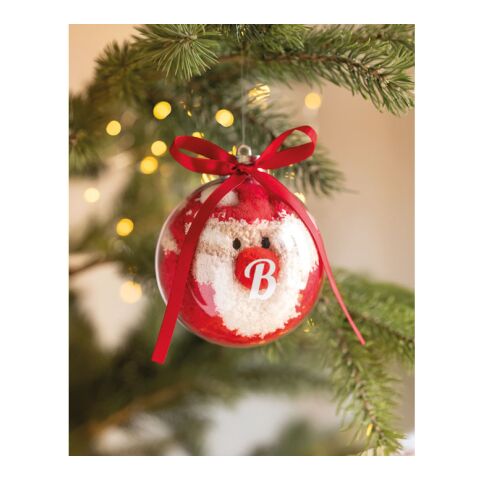 Santa socks in bauble ornament red