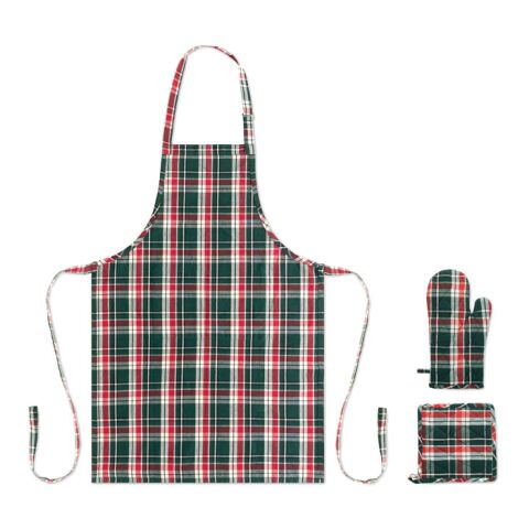 Chequered cotton kitchen set Colourful