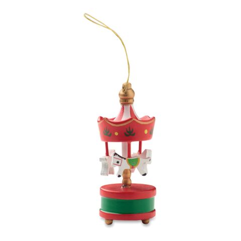 Wooden carousel ornament red