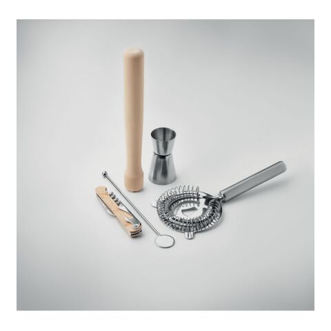 5 piece cocktail kit in pouch. beige | No Branding | not available | not available | not available