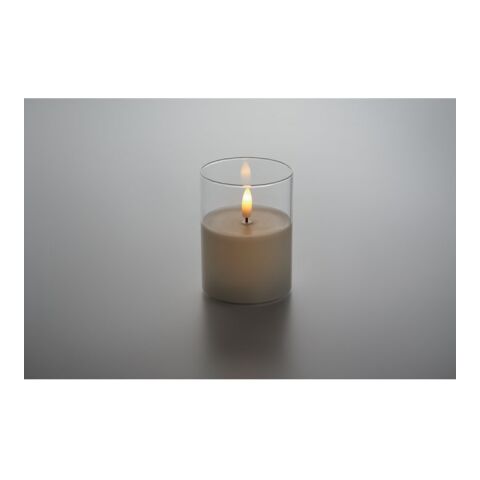LED wax candle in glass holder white | No Branding | not available | not available | not available