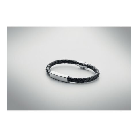 Braided faux leather bracelet black | No Branding | not available | not available