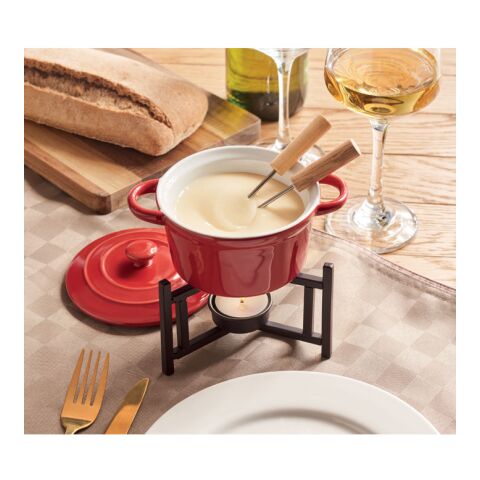 Ceramic fondue set 300 ml red | No Branding | not available | not available