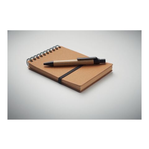 Recycled notebook with ball pen brown | No Branding | not available | not available | not available